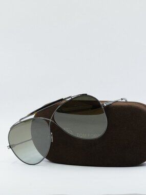Tom Ford Holden FT0818 08G Aviator Sunglasses - Gunmetal/Brown Mirror